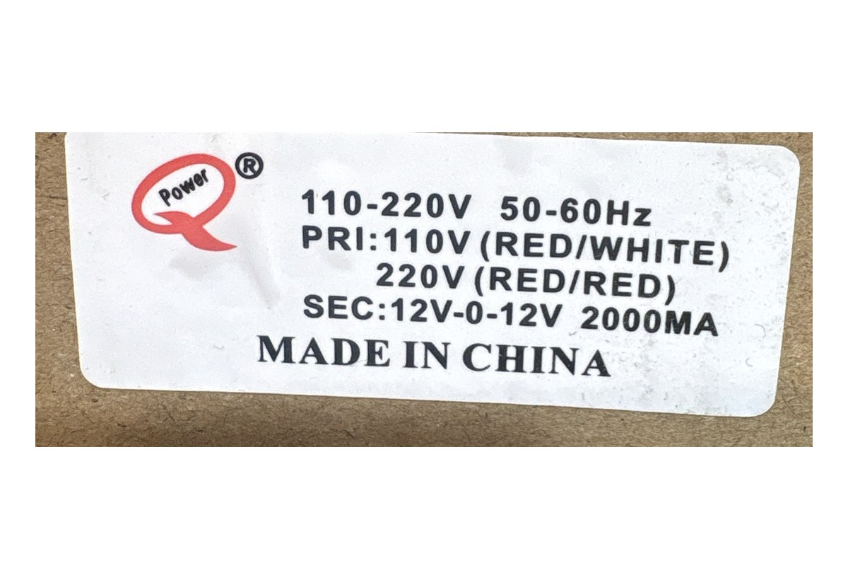 Q Power 12V-0-12V 2000mA Transformer