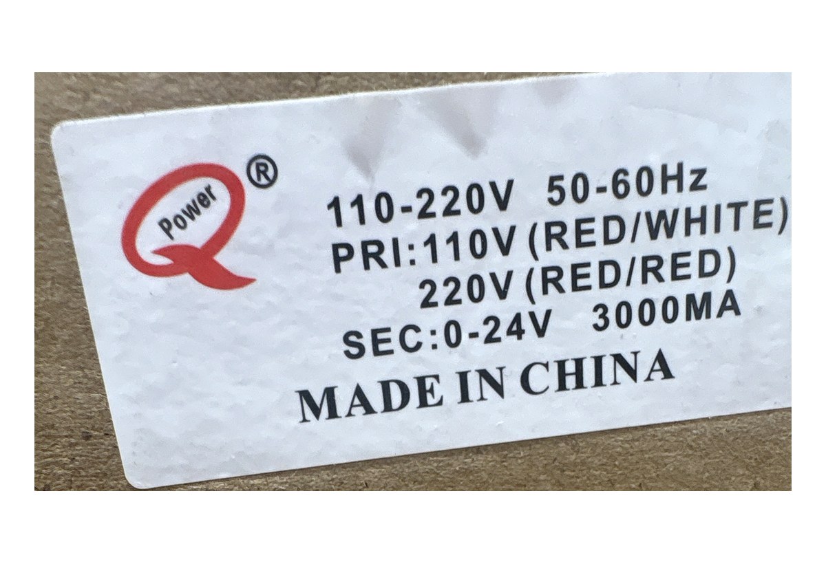 Q Power 0-24V 3000mA Transformer